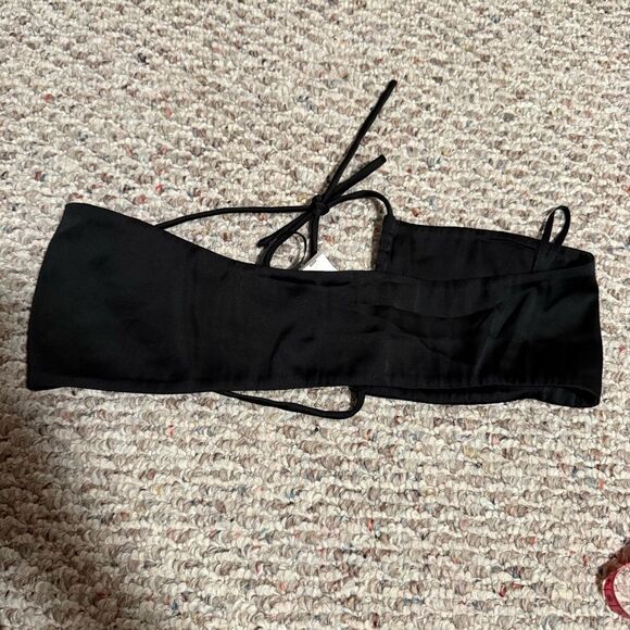 NWT Aritzia Sunday Best Cora Multi twist bandeau top in Black- Size XS - Picture 5 of 8